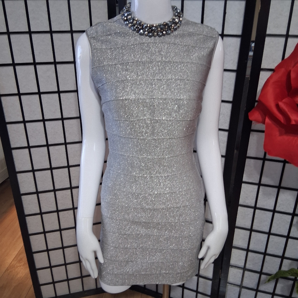 Carmen Marc Valvo By Michael Hayes Silver Bandage